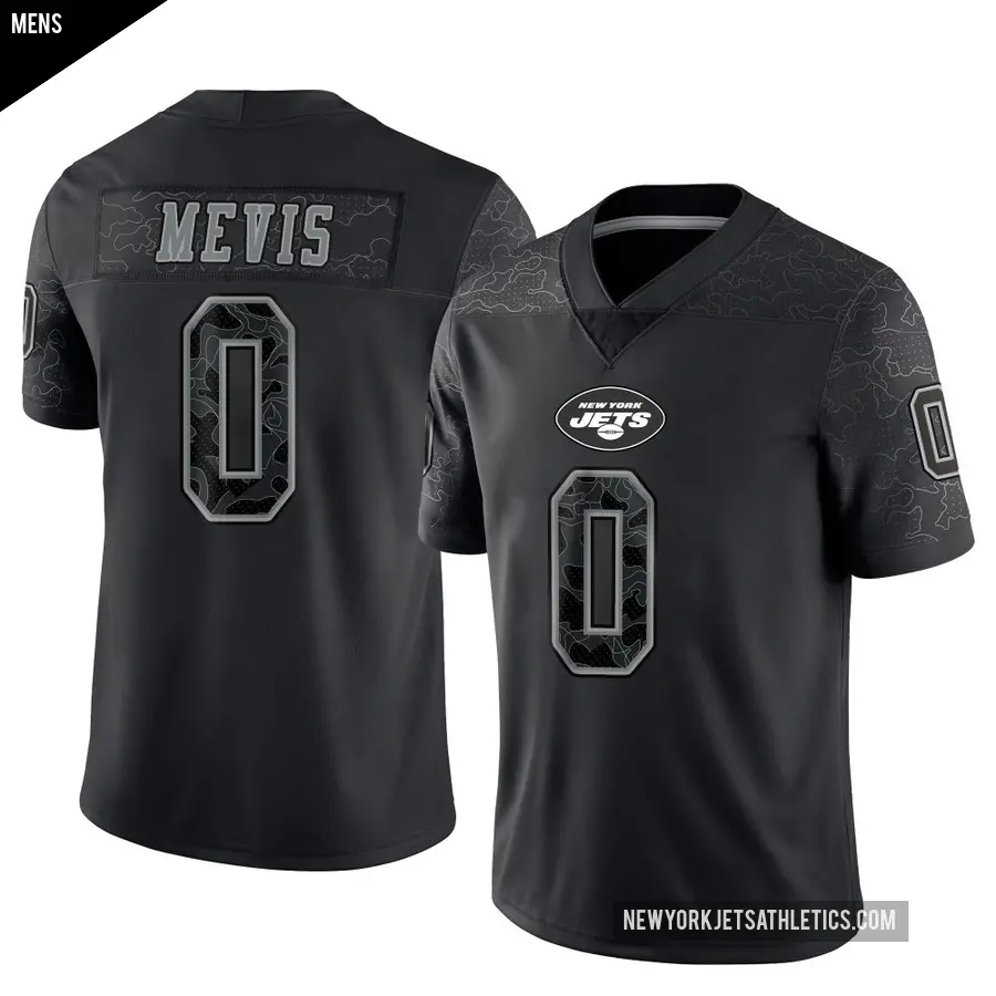 Men's New York Jets ＃0 Harrison Mevis Black Limited Reflective Jersey