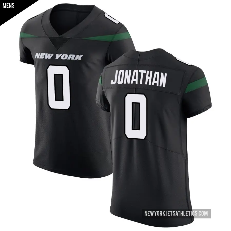 Men's New York Jets ＃0 Kingsley Jonathan Black Elite Stealth Vapor Untouchable Jersey