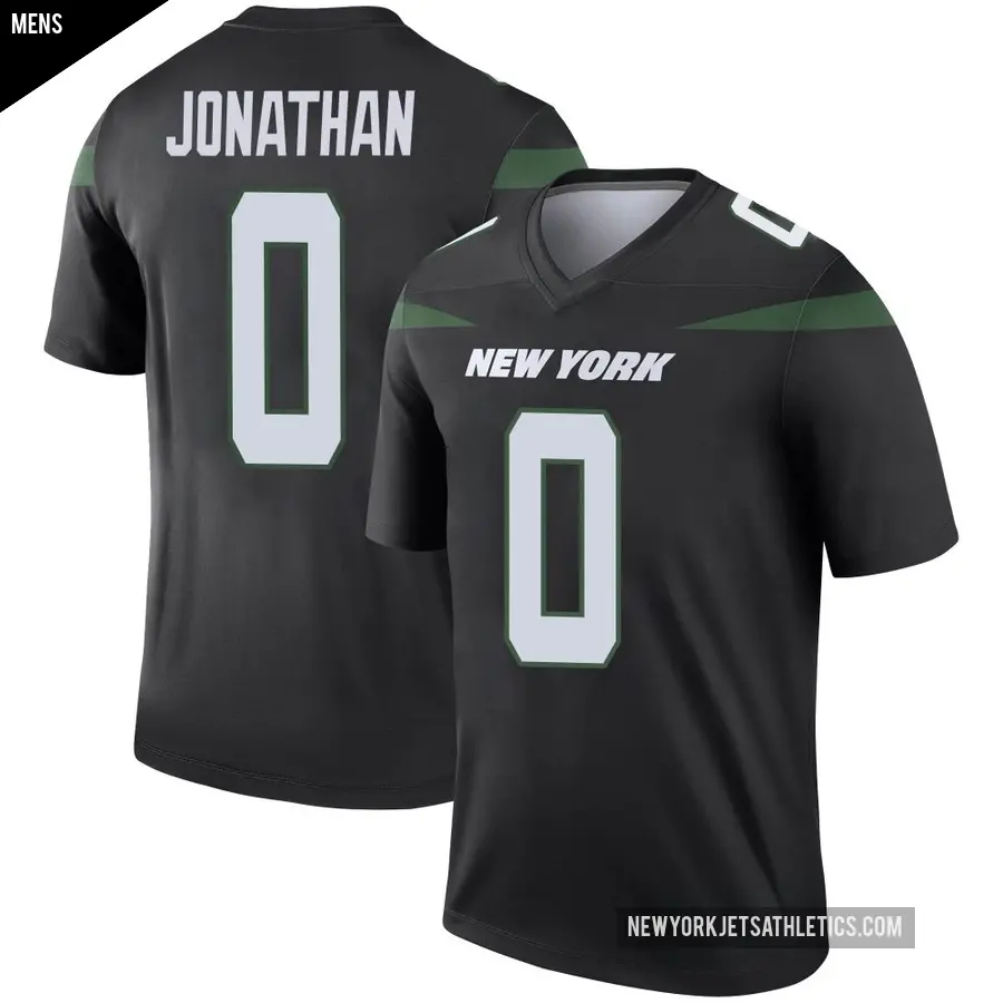 Men's New York Jets ＃0 Kingsley Jonathan Black Legend Stealth Color Rush Jersey