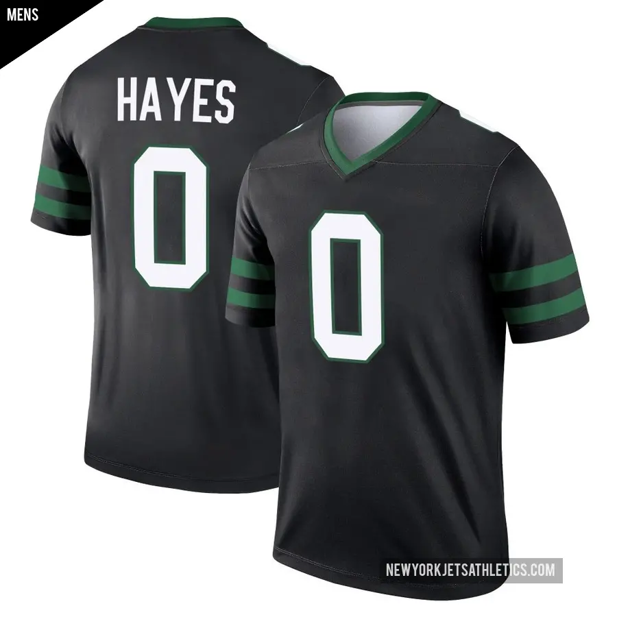 Men's New York Jets ＃0 Marquis Hayes Black Legend Legacy Jersey
