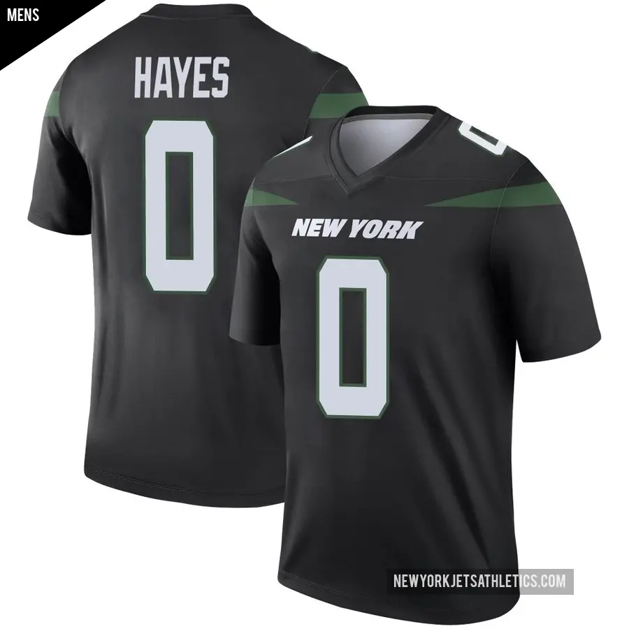 Men's New York Jets ＃0 Marquis Hayes Black Legend Stealth Color Rush Jersey