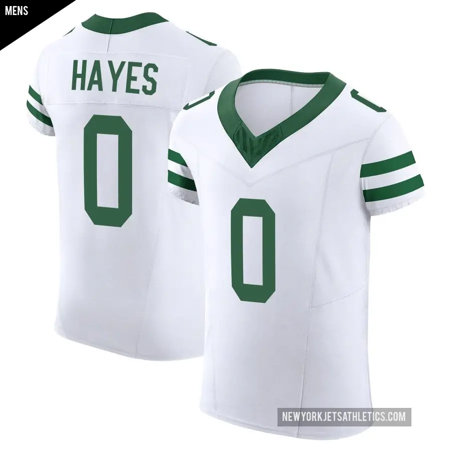 Men's New York Jets ＃0 Marquis Hayes White Elite Alternate Vapor F.U.S.E. Jersey