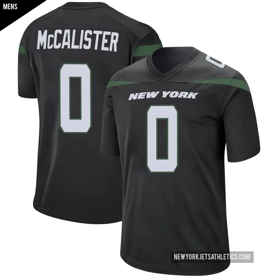 Men's New York Jets ＃0 Tanner McCalister Black Game Stealth Jersey