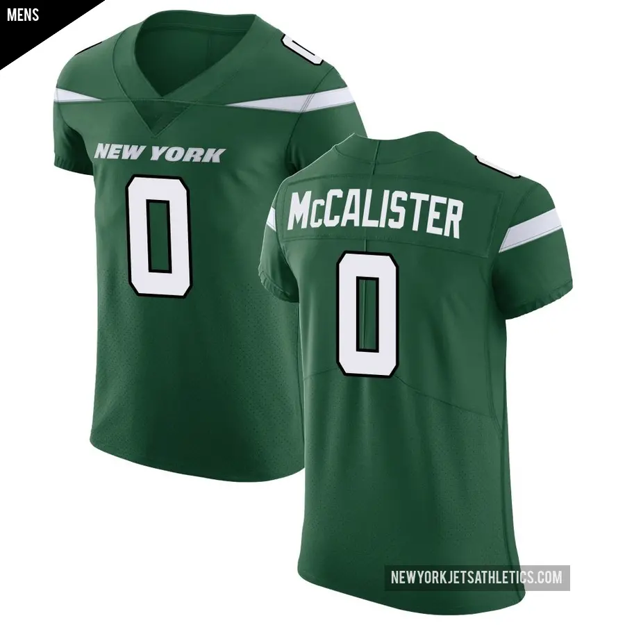 Men's New York Jets ＃0 Tanner McCalister Green Elite Gotham Vapor Untouchable Jersey
