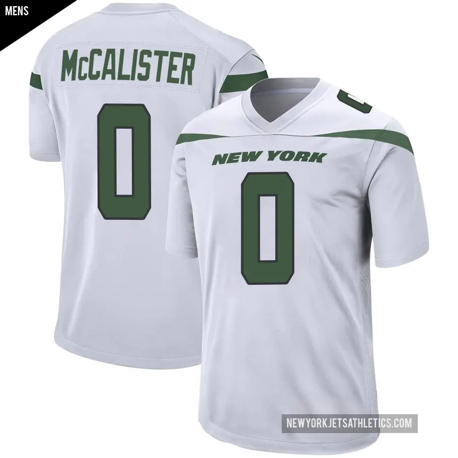 Men's New York Jets ＃0 Tanner McCalister White Game Spotlight Jersey