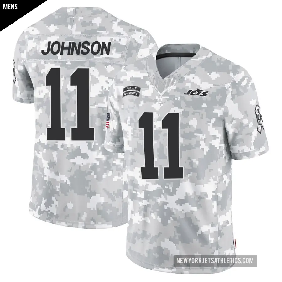 Men's New York Jets ＃11 Jermaine Johnson Arctic Camo Limited 2024 Salute to Service Jersey
