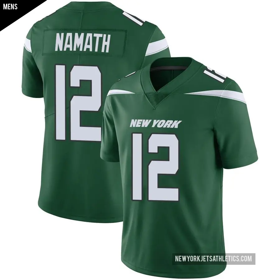 Men's New York Jets ＃12 Joe Namath Green Limited Gotham Vapor Jersey