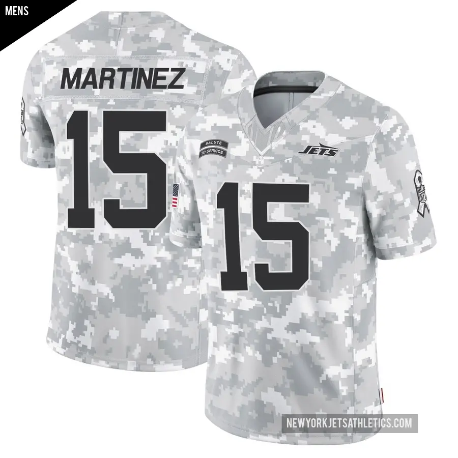 Men's New York Jets ＃15 Adrian Martinez Arctic Camo Limited 2024 Salute to Service Jersey