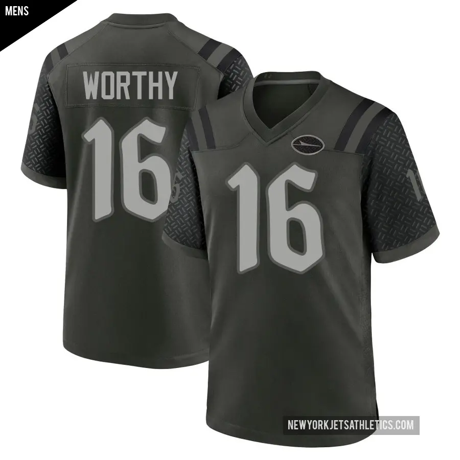 Men's New York Jets ＃16 Chandler Worthy Green Game Gotham 2025 Rivalries Collection Jersey