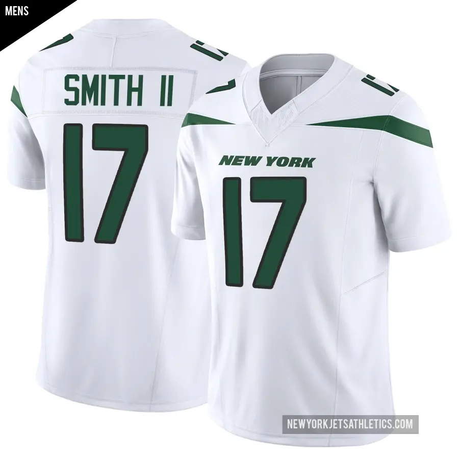 Men's New York Jets ＃17 Chris Smith II White Limited Vapor F.U.S.E. Jersey