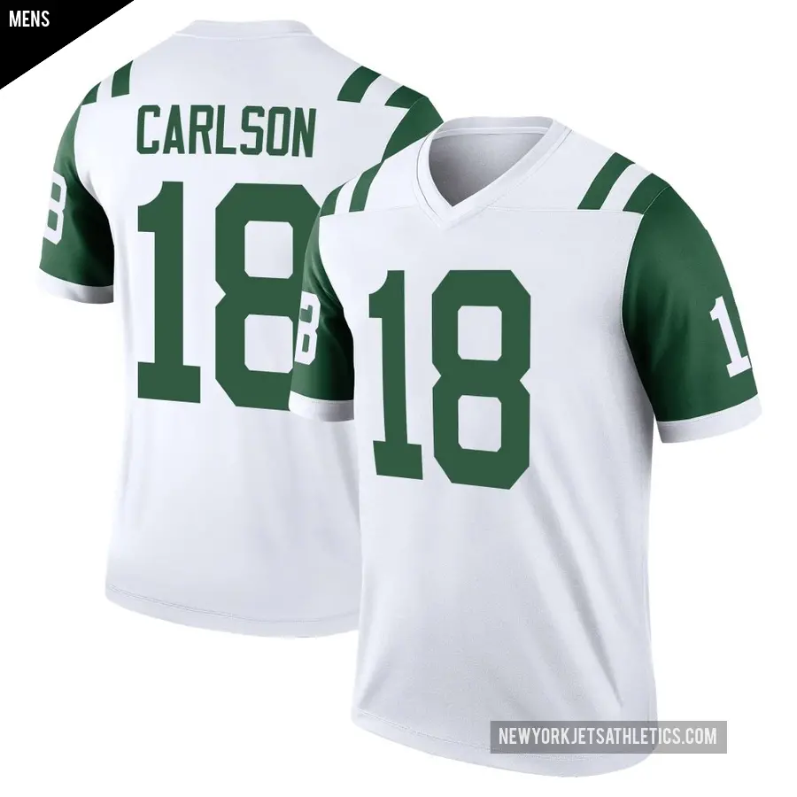 Men's New York Jets ＃18 Anders Carlson White Legend Classic Alternate Jersey