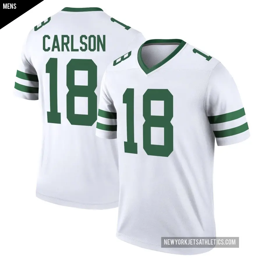 Men's New York Jets ＃18 Anders Carlson White Legend Legacy Jersey
