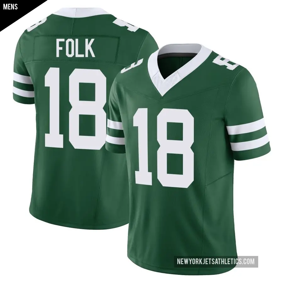 Men's New York Jets ＃18 Nick Folk Green Limited Legacy Vapor F.U.S.E. Jersey