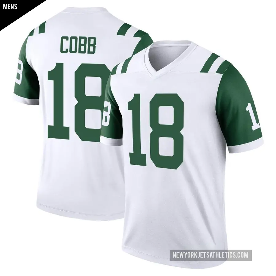 Men's New York Jets ＃18 Randall Cobb White Legend Classic Alternate Jersey
