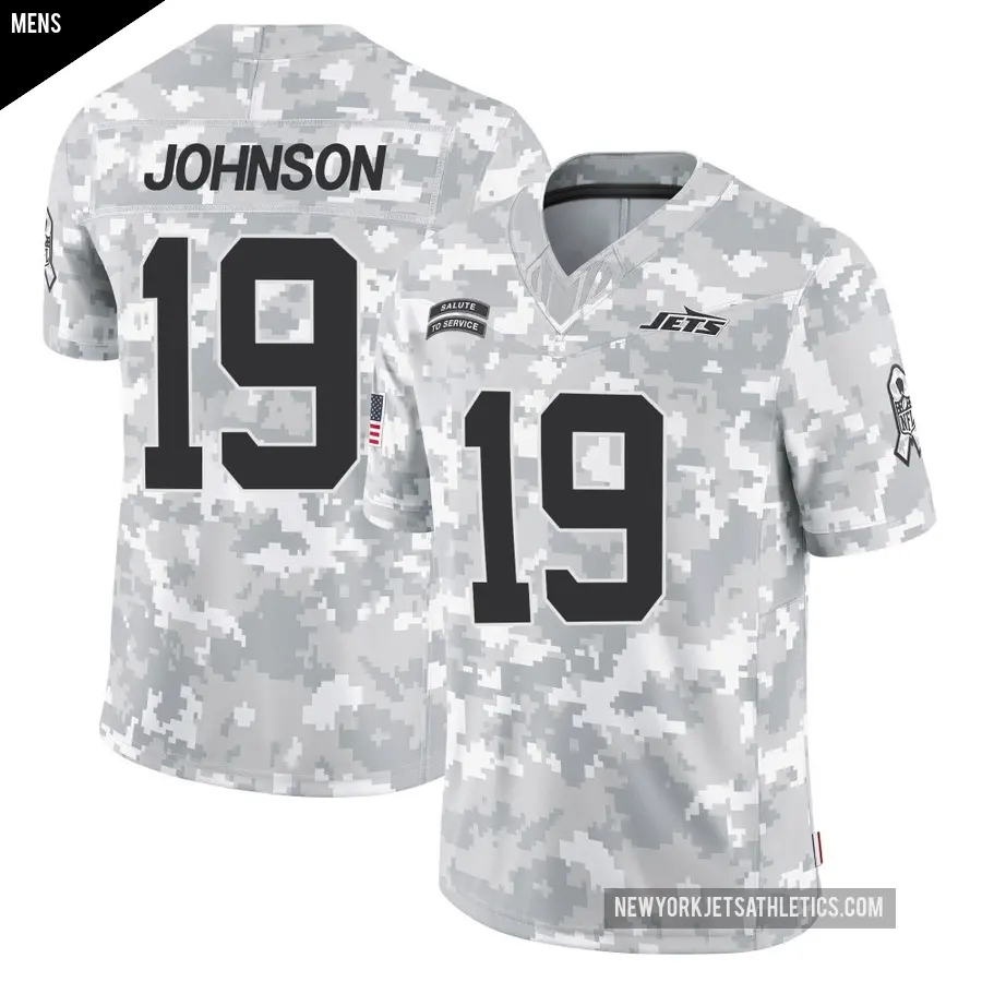 Men's New York Jets ＃19 Keyshawn Johnson Arctic Camo Limited 2024 Salute to Service Jersey