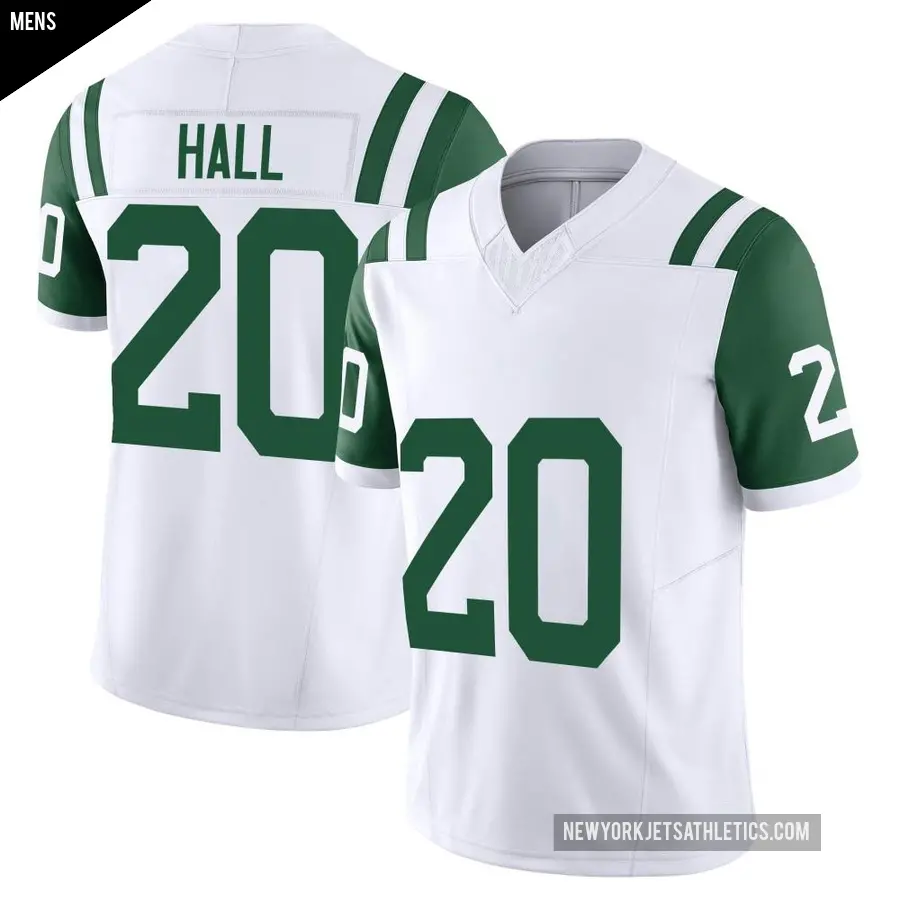 Men's New York Jets ＃20 Breece Hall White Limited Classic Alternate Vapor F.U.S.E. Jersey
