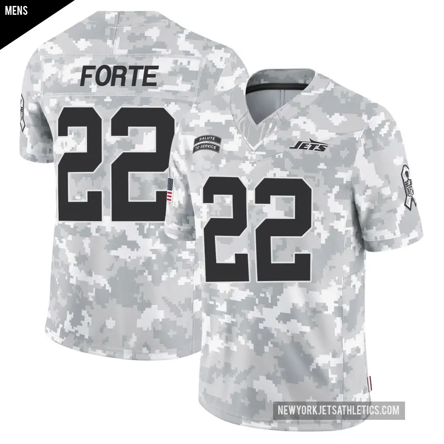 Men's New York Jets ＃22 Matt Forte Arctic Camo Limited 2024 Salute to Service Jersey