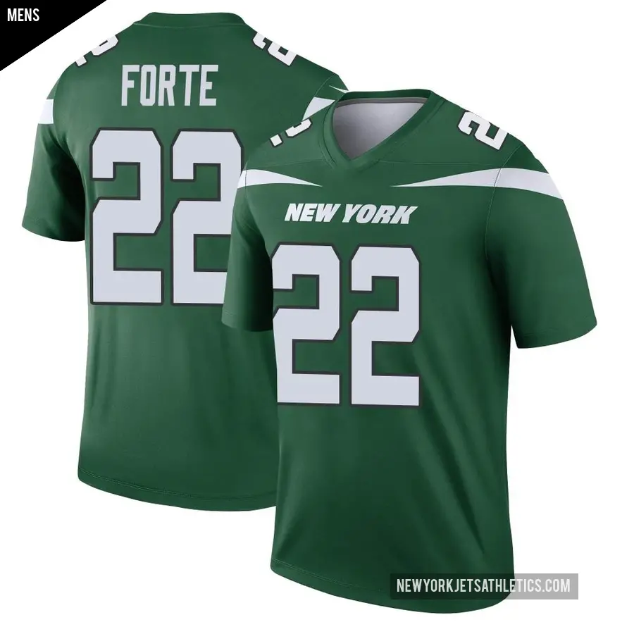 Men's New York Jets ＃22 Matt Forte Green Legend Gotham Player Jersey