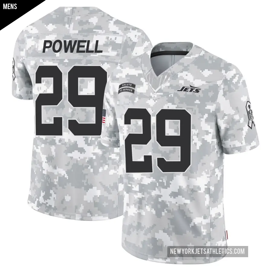 Men's New York Jets ＃29 Bilal Powell Arctic Camo Limited 2024 Salute to Service Jersey