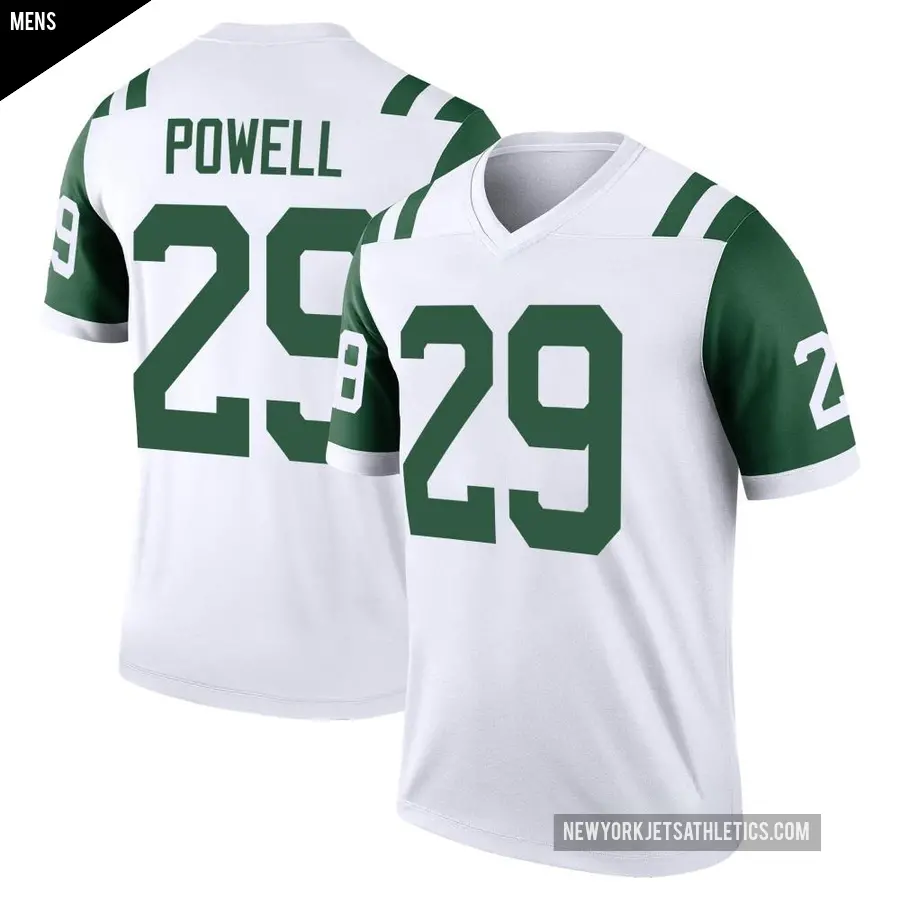 Men's New York Jets ＃29 Bilal Powell White Legend Classic Alternate Jersey