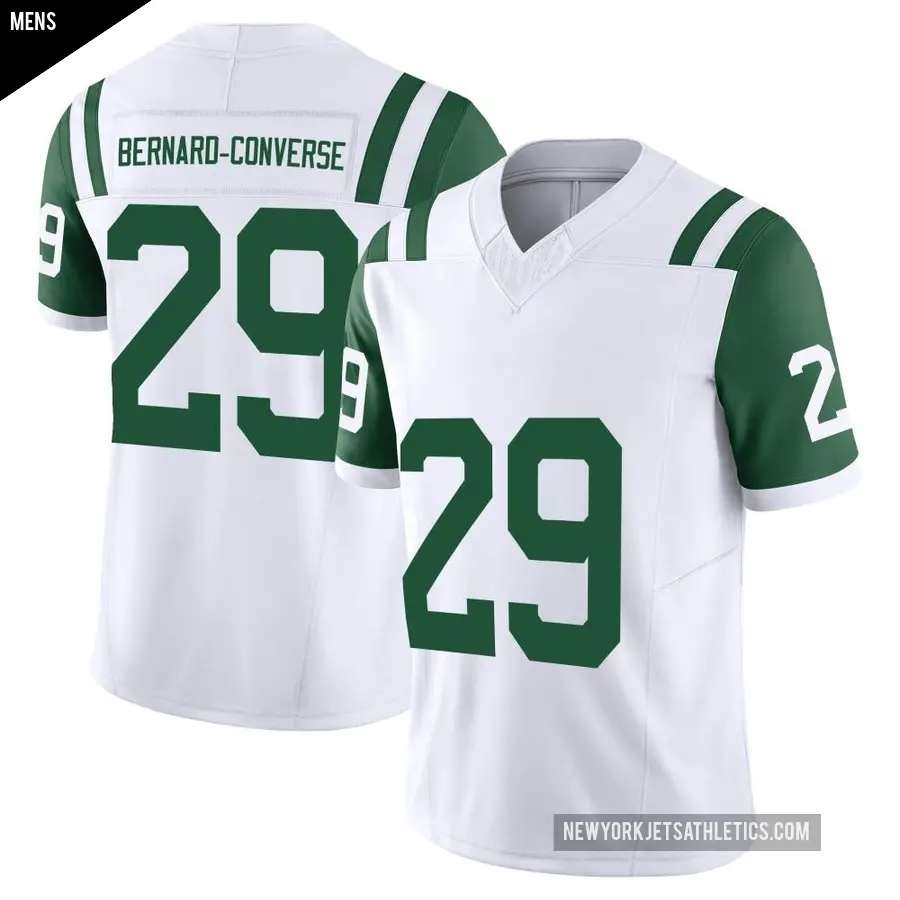 Men's New York Jets ＃29 Jarrick Bernard-Converse White Limited Classic Alternate Vapor F.U.S.E. Jersey