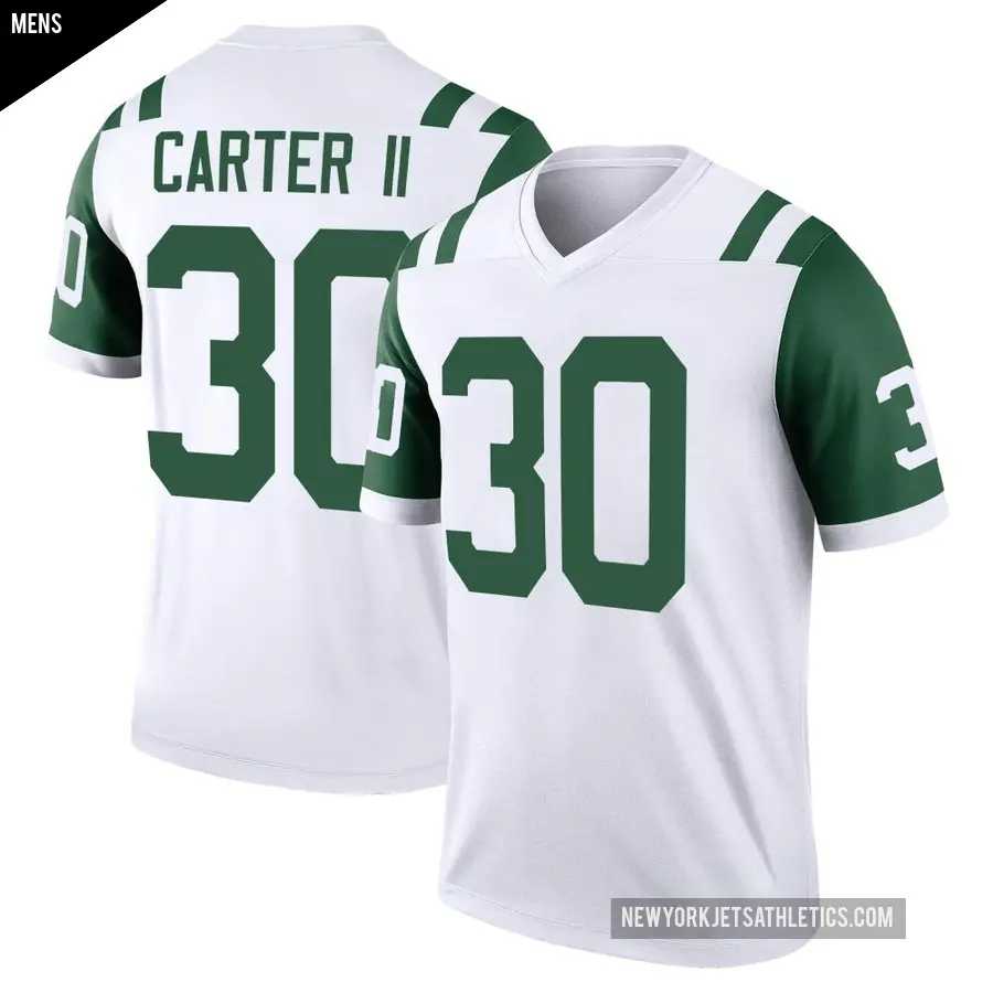 Men's New York Jets ＃30 Michael Carter II White Legend Classic Alternate Jersey