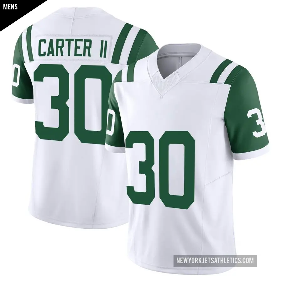 Men's New York Jets ＃30 Michael Carter II White Limited Classic Alternate Vapor F.U.S.E. Jersey