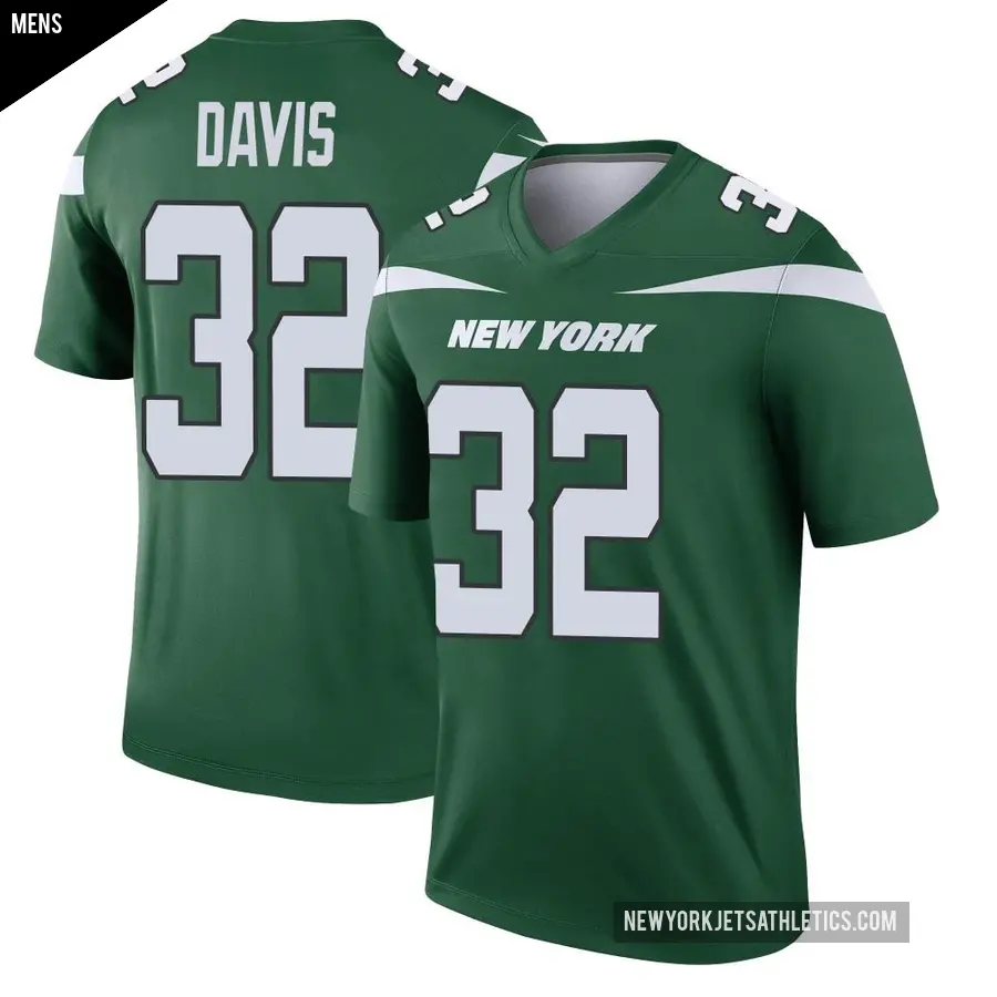 Men's New York Jets ＃32 Isaiah Davis Green Legend Gotham Player Jersey