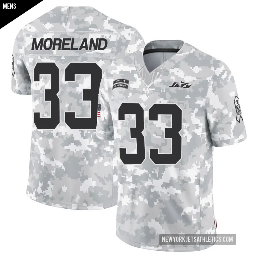 Men's New York Jets ＃33 Jimmy Moreland Arctic Camo Limited 2024 Salute to Service Jersey