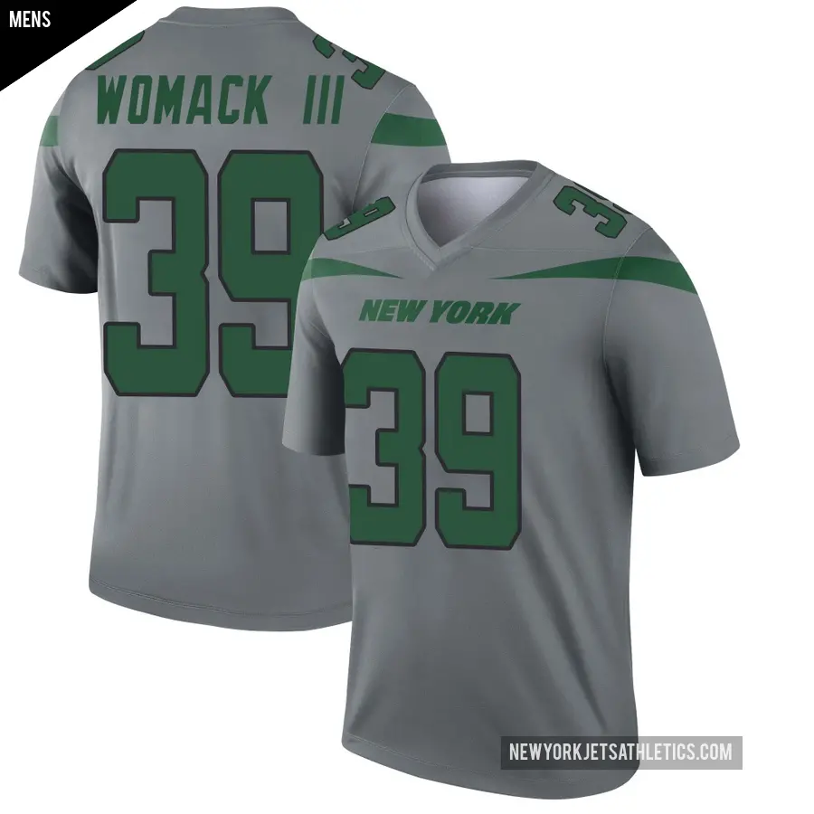 Men's New York Jets ＃39 Samuel Womack III Gray Legend Inverted Jersey