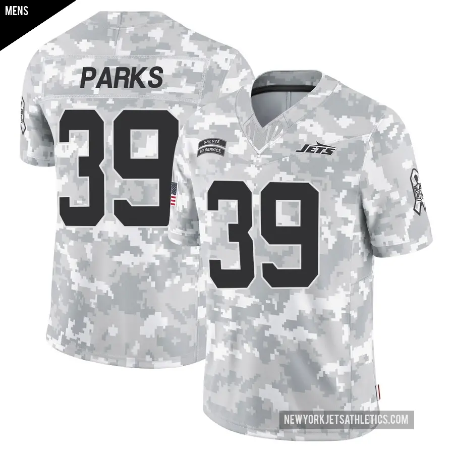 Men's New York Jets ＃39 Will Parks Arctic Camo Limited 2024 Salute to Service Jersey