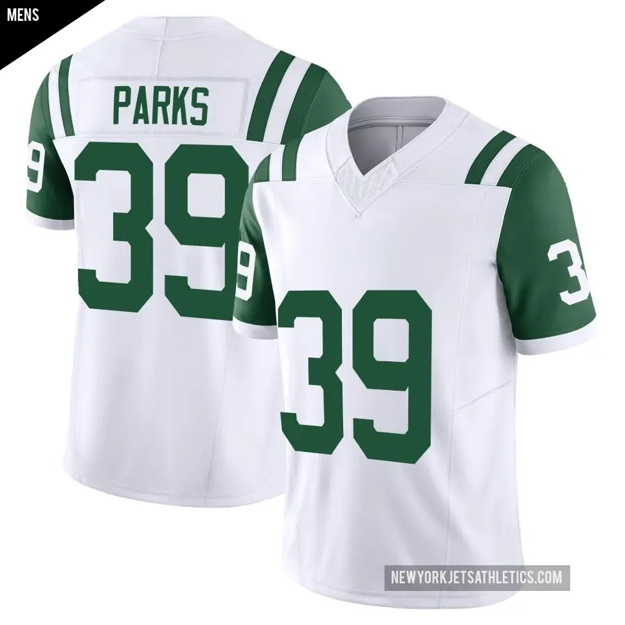 Men's New York Jets ＃39 Will Parks White Limited Classic Alternate Vapor F.U.S.E. Jersey