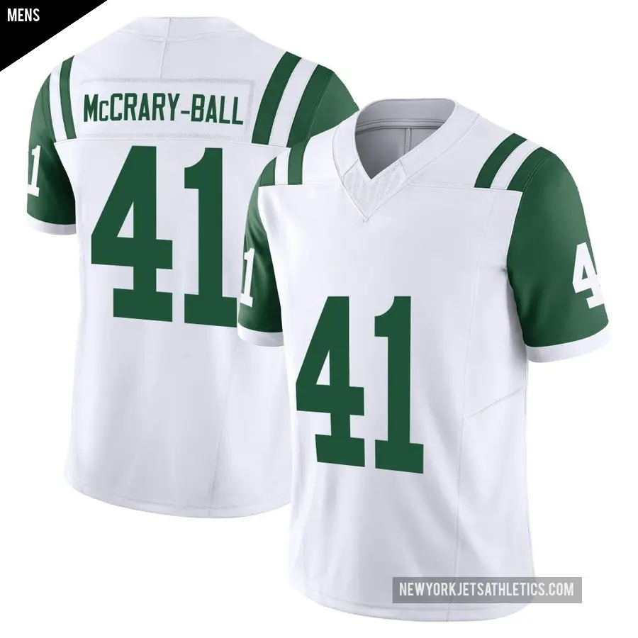 Men's New York Jets ＃41 Marcelino McCrary-Ball White Limited Classic Alternate Vapor F.U.S.E. Jersey