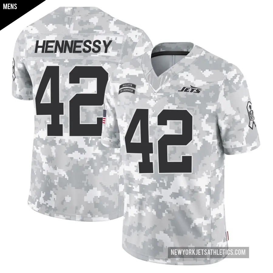 Men's New York Jets ＃42 Thomas Hennessy Arctic Camo Limited 2024 Salute to Service Jersey