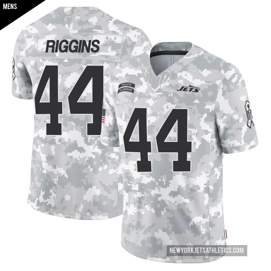 Men's New York Jets ＃44 John Riggins Arctic Camo Limited 2024 Salute to Service Jersey