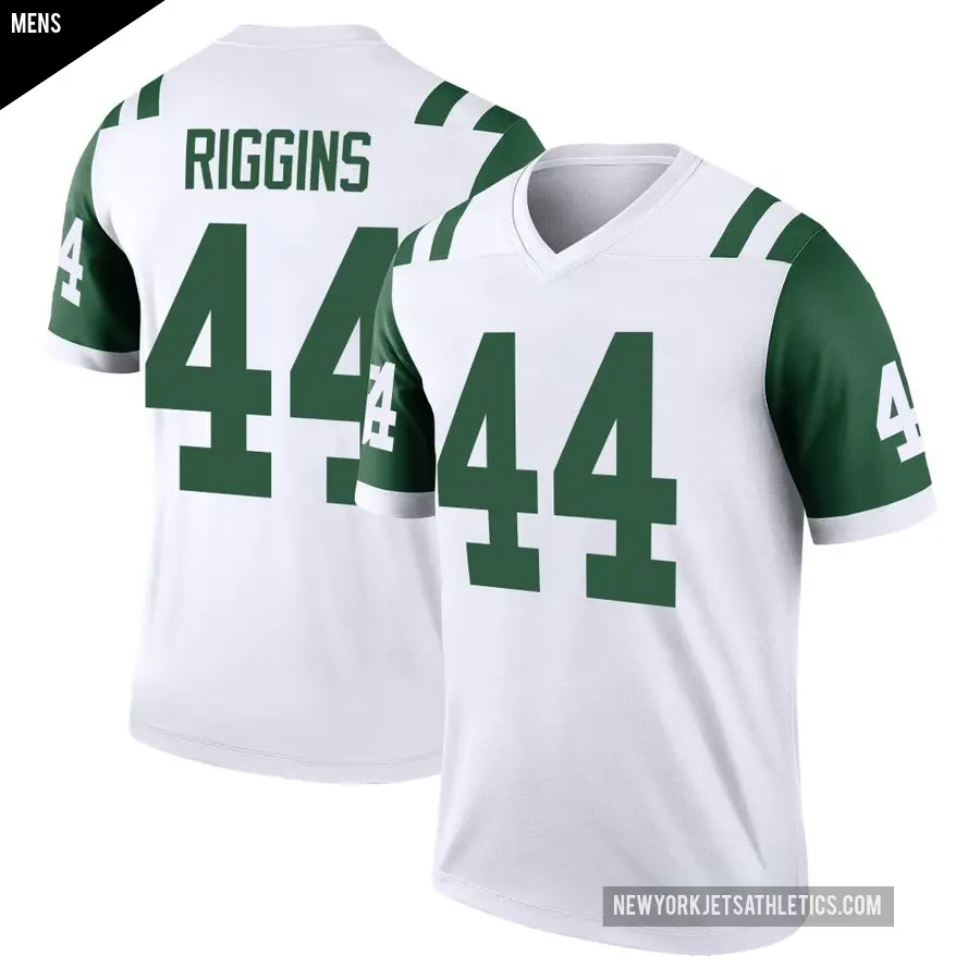 Men's New York Jets ＃44 John Riggins White Legend Classic Alternate Jersey