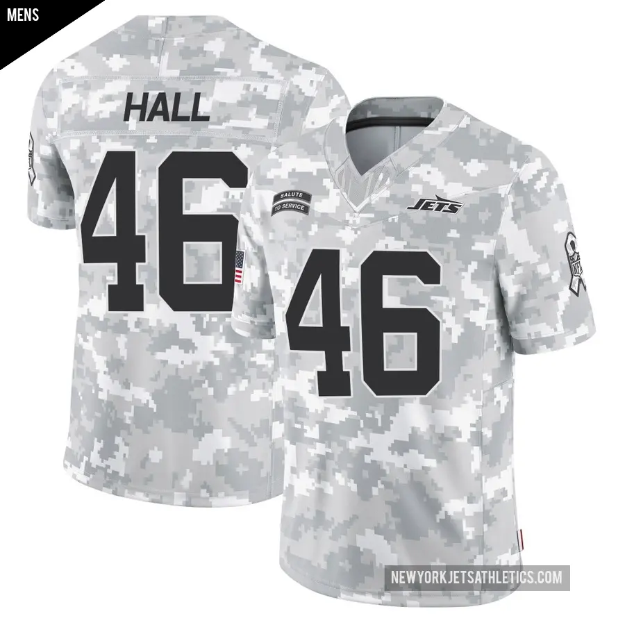 Men's New York Jets ＃46 Maalik Hall Arctic Camo Limited 2024 Salute to Service Jersey