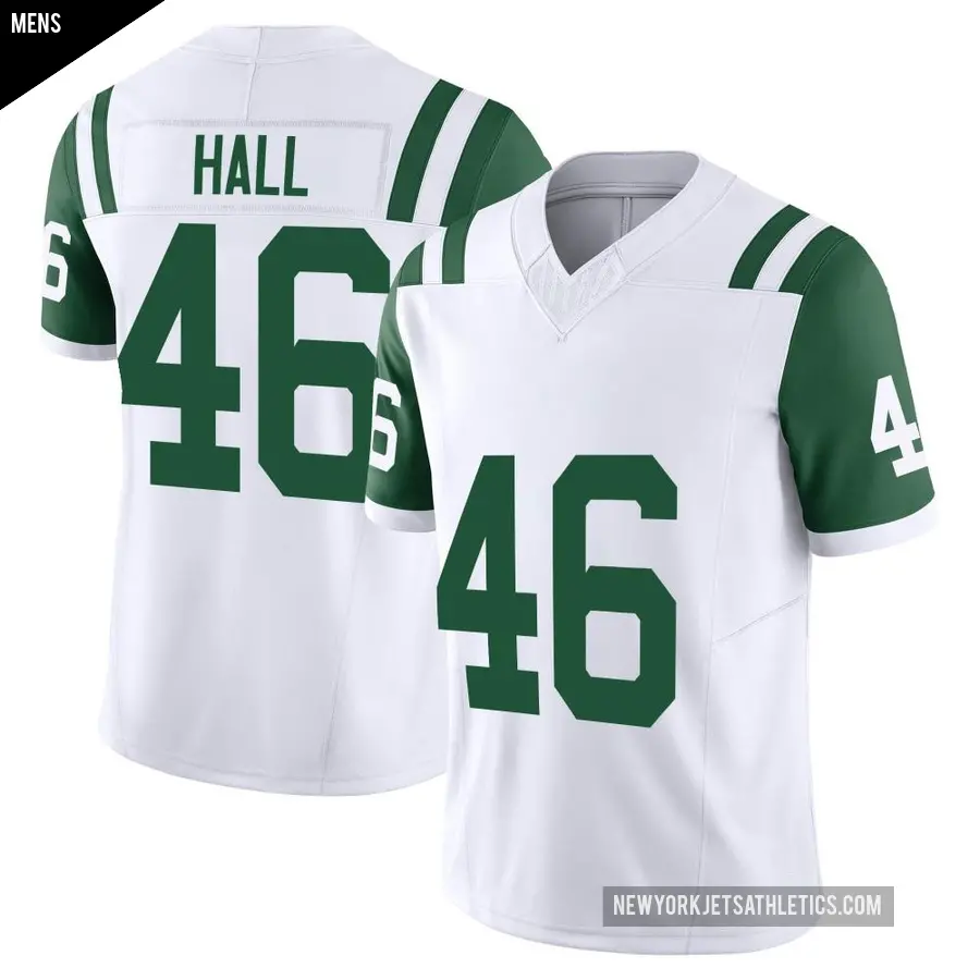 Men's New York Jets ＃46 Maalik Hall White Limited Classic Alternate Vapor F.U.S.E. Jersey