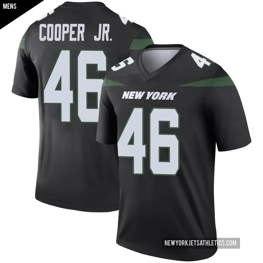 Men's New York Jets ＃46 Ryan Cooper Jr. Black Legend Stealth Color Rush Jersey