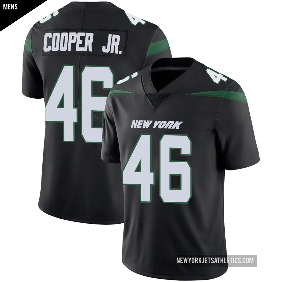 Men's New York Jets ＃46 Ryan Cooper Jr. Black Limited Stealth Vapor Jersey