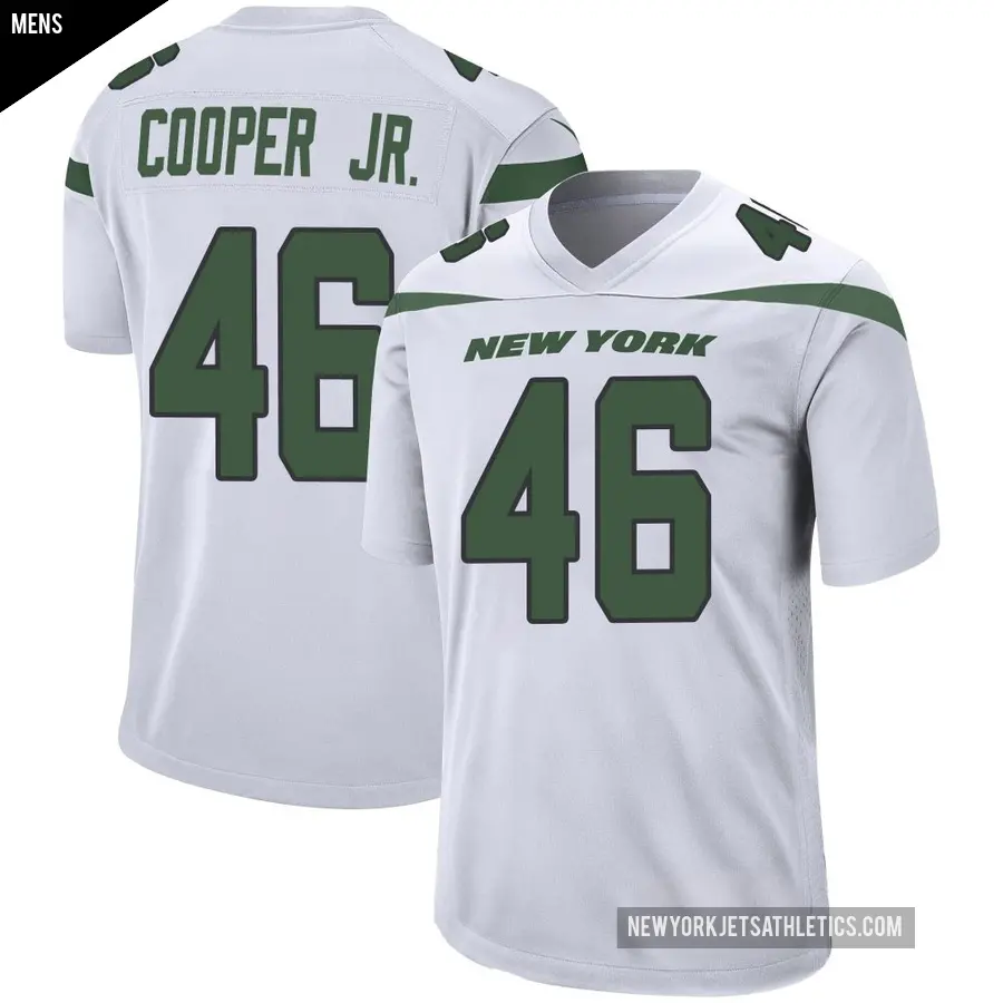 Men's New York Jets ＃46 Ryan Cooper Jr. White Game Spotlight Jersey