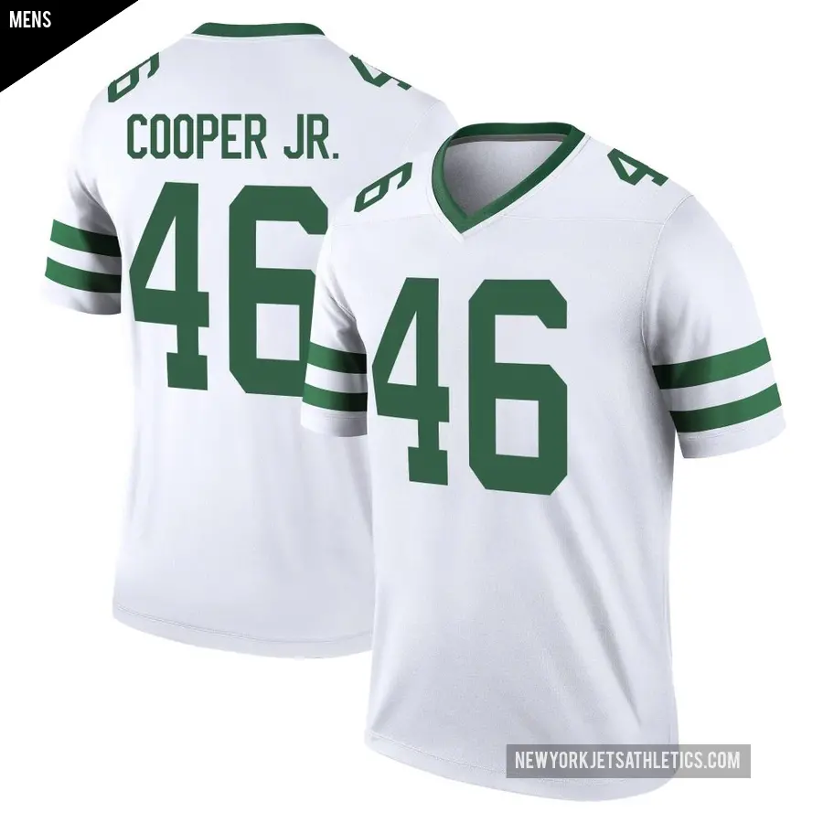 Men's New York Jets ＃46 Ryan Cooper Jr. White Legend Legacy Jersey