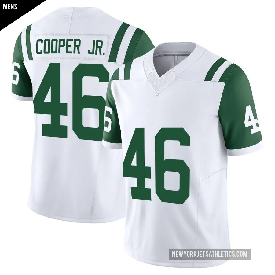 Men's New York Jets ＃46 Ryan Cooper Jr. White Limited Classic Alternate Vapor F.U.S.E. Jersey