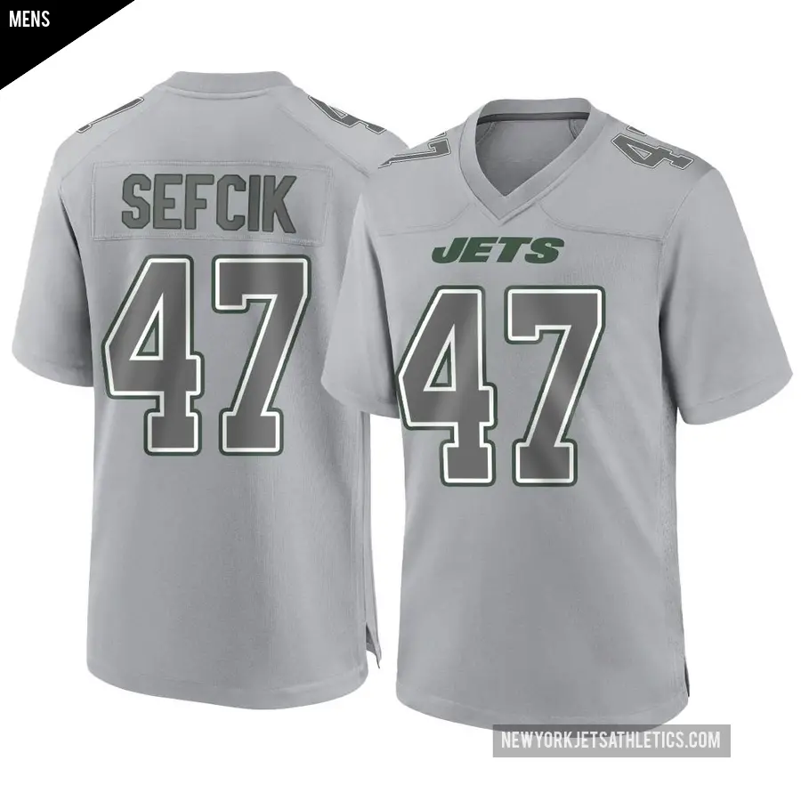 Men's New York Jets ＃47 Lincoln Sefcik Gray Game Atmosphere Fashion Jersey