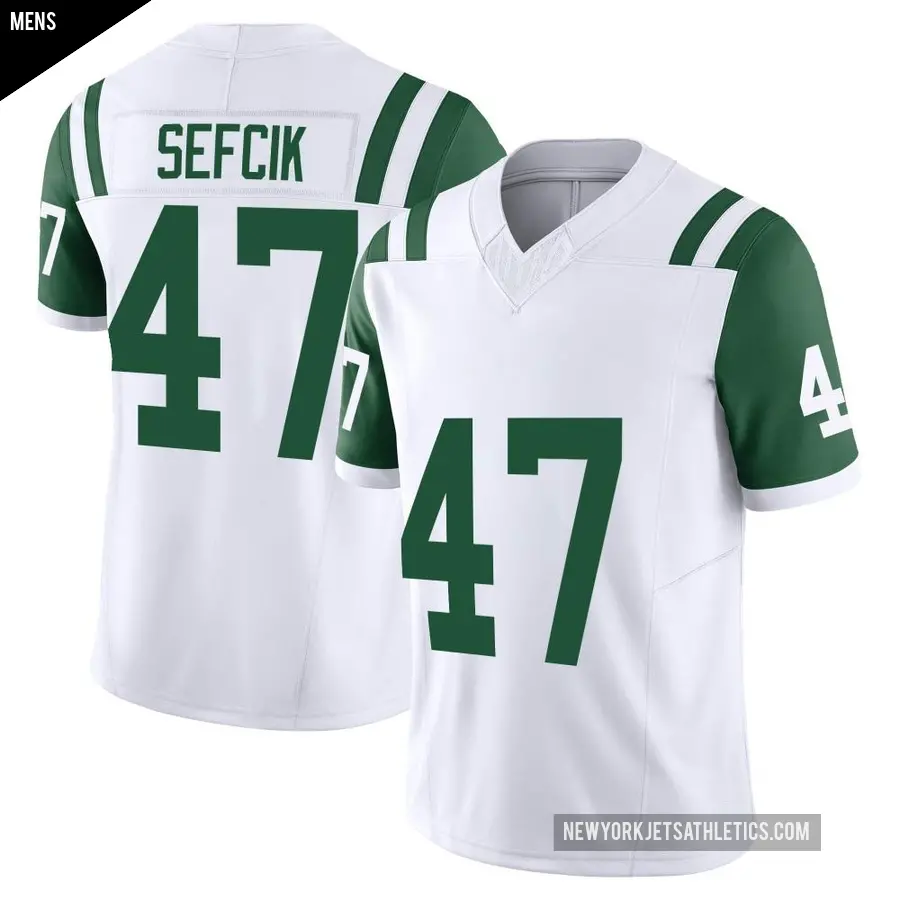 Men's New York Jets ＃47 Lincoln Sefcik White Limited Classic Alternate Vapor F.U.S.E. Jersey