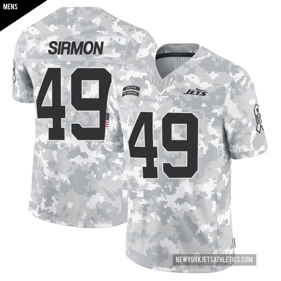 Men's New York Jets ＃49 Jackson Sirmon Arctic Camo Limited 2024 Salute to Service Jersey