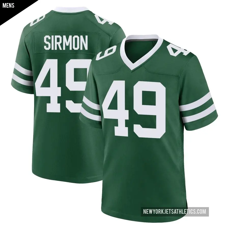 Men's New York Jets ＃49 Jackson Sirmon Green Game Legacy Jersey