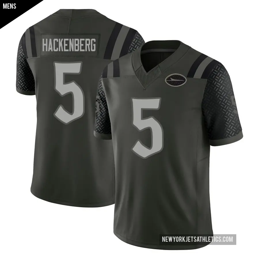 Men's New York Jets ＃5 Christian Hackenberg Green Limited Gotham 2025 Rivalries Collection Jersey