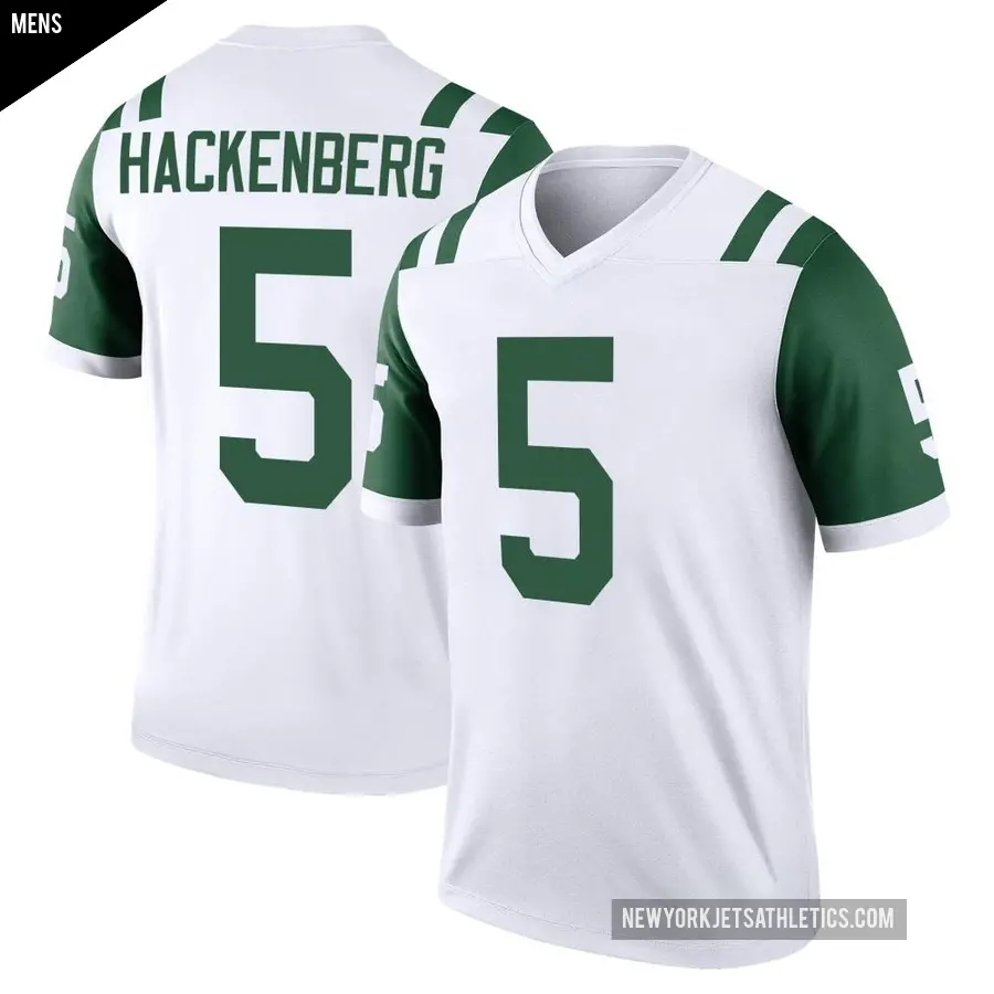 Men's New York Jets ＃5 Christian Hackenberg White Legend Classic Alternate Jersey