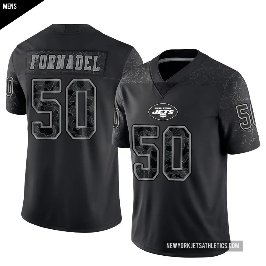 Men's New York Jets ＃50 Liam Fornadel Black Limited Reflective Jersey